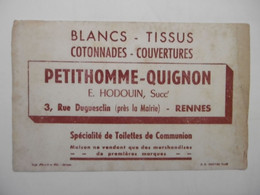 Buvard Textile Et Vestimentaire - PETITHOMME - QUIGNON E. HODOUIN Rue Duguesclin -=(Près De La Mairie) à RENNES - Textile & Vestimentaire