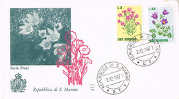 42328. Carta SAN MARINO 1971. Flowers, Flores, Fiori, Anemona, Clavel - Lettres & Documents