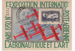 Carte 1° Exposition Internationale De Poste Aérienne - Oblitérée 1930 - 1927-1959 Briefe & Dokumente