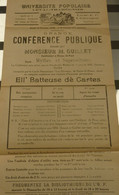 AFFICHE Pour UNE CONFERENCE PUBLIQUE à L' UNIVERSITE POPULAIRE De LEVAL -TRAHEGNIES (BINCHE) En 1936  - 6 Scans ! - Posters