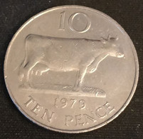 GUERNESEY - 10 PENCE 1979 - Elizabeth II - KM 30 - TEN PENCE - Vache - Cow - GUERNSEY - Guernsey