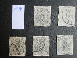 Nr 23A - 5 Stuks - Kleurschakeringen - OCB € 70 à 5% - 1866-1867 Piccolo Leone