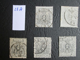 Nr 23A - 5 Stuks - Kleurschakeringen - OCB € 70 à 5% - 1866-1867 Petit Lion (Kleiner Löwe)