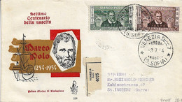 Fdc Venetia 1954: MARCO POLO ; Raccomandata ESTERA; A_Venezia - FDC