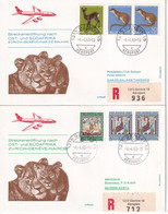 1968 - SUISSE / SWISSAIR - 2 ENVELOPPES RECOMMANDEES De GENEVE AEROPORT ! => KENIA / TANZANIE - Primi Voli