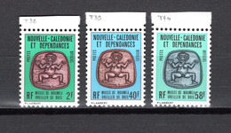 NOUVELLE CALEDONIE  SERVICE N° 38 à 40   NEUFS SANS CHARNIERE COTE  4.00€  MUSEE OREILLER DE BOIS - Dienstzegels