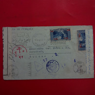 LETTRE LIBAN BEYROUTH POUR RORSCHAH SUISSE 1945 CENSORSHIP - Líbano