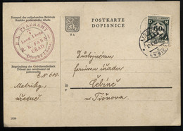 Böhmen & Mähren Dienst D4 Einzelfrankatur Pfarramt Lang Lhota, Lissitz 17.10.4 - Covers & Documents