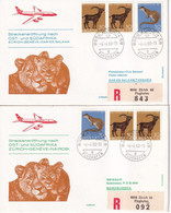 1968 - SUISSE / SWISSAIR - 2 ENVELOPPES RECOMMANDEES De ZÜRICH FLUGHAFEN ! => KENYA / TANZANIE - Erst- U. Sonderflugbriefe