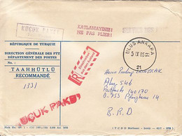 PRINTED MATTER PREPAID REGISTERED COVER, CUSTOM DUTY- DOUANE, 1985, TURKEY - Cartas & Documentos