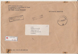 POSTAL OFFICE PREPAID REGISTERED COVER, CUSTOM DUTY- DOUANE, 1987, TURKEY - Cartas & Documentos