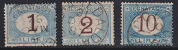 Regno D'Italia 1870 Segnatasse Serie Di 3 Valori Sass. 11/12+14 Cv 115 - Taxe