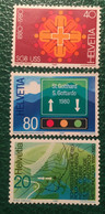 1980 - Svizzera - Commemorativi - Galleria S. Gottardo - Ist. Meteorologico - Unione Sindacale - Tre Valori - Nuovo - Unused Stamps