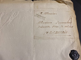 Lettre 1782 Marque Linéaire Clermont En Beauvoisis 33 X 8 De Mme Bosquillon Pour Mr Le Mareschal à Beauvais - 1701-1800: Voorlopers XVIII