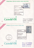 1971 - AUSTRIAN AIRLINES - 2 ENVELOPPES De LINZ ET SALZBURG (AUTRICHE)  => GRAZ Et ZÜRICH - Premiers Vols