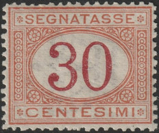 Regno D'Italia 1890 Segnatasse 30 C. Arancio E Carminio Sass. 23 MNH** Cv 40 - Strafport