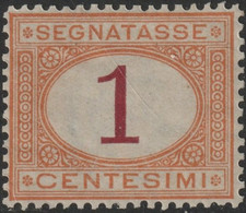 Regno D'Italia 1870 Segnatasse 1 C. Ocra E Carminio Sass. 3 MLH* Cv 60 - Taxe