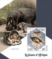 Niger 2021, Animals, Hippo, Ostrich, 4val In BF - Straussen- Und Laufvögel