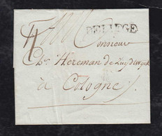 Belgium Ca 1790 Entire Cover LIEGE DELIEGE X COLOGNE Köln Germany - 1714-1794 (Oostenrijkse Nederlanden)