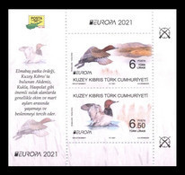 Turkish Cyprus 2021 Mih. 874/75 (Bl.36) Europa. National Endangered Wildlife. Fauna. Birds. Ducks. Pochards MNH ** - Nuovi