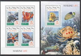 LS302 2013 SOLOMON ISLANDS FISH & MARINE LIFE MICHEL #2442-46 1KB+1BL MNH - Maritiem Leven