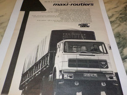 ANCIENNE PUBLICITE MAXI ROUTIERS  CAMION UNIC FIAT 1968 - Trucks