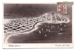 PUNTA DEL ESTE (URUGUAY) ♦ VISTA AÉREA ♦ CIRCULADA EN 1939 - Uruguay