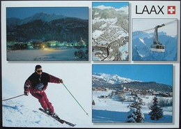 LAAX Das Dorf Gegen Die Signina Und Gegen Den Tschep Und Murschetg Luftseilbahn Skifahrer - Laax