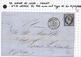 49 - MAINE ET LOIRE - CHOLET - Voir Descriptif De La Vente Avec Photo Du Scan - 1849-1876: Période Classique