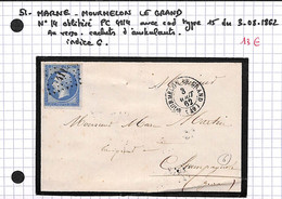 51 - MARNE - MOURMELON LE GRAND - Voir Descriptif De La Vente Avec Photo Du Scan - 1849-1876: Période Classique