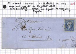 51 - MARNE - VERZY - Voir Descriptif De La Vente Avec Photo Du Scan - 1849-1876: Klassik