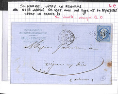 51 - MARNE - VITRY LE FRANCOIS - Variété  - Voir Descriptif De La Vente Avec Photo Du Scan - 1849-1876: Klassik