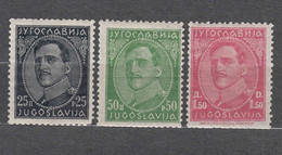 Yugoslavia Kingdom 1931 Very Rare All Three Examples That Exists On Pelure Paper, Mint Hinged - Neufs