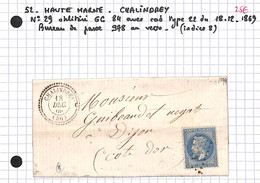 52 - HAUTE MARNE  - CHALINDREY -  Voir Descriptif De La Vente Avec Photo Du Scan - 1849-1876: Klassik