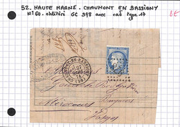 52 - HAUTE MARNE  - CHAUMONT EN BASSIGNY -  Voir Descriptif De La Vente Avec Photo Du Scan - 1849-1876: Période Classique