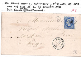 52 - HAUTE MARNE  - CLEFMONT -  Voir Descriptif De La Vente Avec Photo Du Scan - 1849-1876: Klassieke Periode