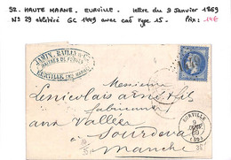 52 - HAUTE MARNE  - EURVILLE -  Voir Descriptif De La Vente Avec Photo Du Scan - 1849-1876: Klassieke Periode