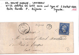 52 - HAUTE MARNE  - LONGEAU -  Voir Descriptif De La Vente Avec Photo Du Scan - 1849-1876: Klassieke Periode