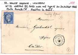 52 - HAUTE MARNE  - LONGEAU -  Voir Descriptif De La Vente Avec Photo Du Scan - 1849-1876: Klassieke Periode
