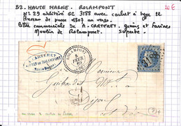 52 - HAUTE MARNE  - ROLAMPONT  -  Voir Descriptif De La Vente Avec Photo Du Scan - 1849-1876: Klassieke Periode