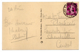 1938--beau Cachet  SAVENAY GARE -44  Type Semeuse  Sur CPA  PLOUGASTEL DAOULAS-29--Le Calvaire....à Saisir - Handstempels