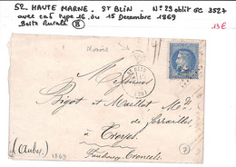 52 - HAUTE MARNE  - SAINT BLIN -  Voir Descriptif De La Vente Avec Photo Du Scan - 1849-1876: Période Classique