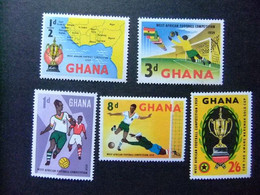 GHANA 1959 CHAMPIONNAT OUEST- AFRICAIN De FOOTBALL Yvert 54 / 58 ** MNH - Africa Cup Of Nations