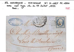 53 - MAYENNE  -  MAYENNE -  Voir Descriptif De La Vente Avec Photo Du Scan - 1849-1876: Classic Period