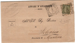 Italy  1893  Cover From Bondeno To Mantova,Cent Uno, - Strafport