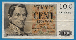 BELGIQUE 100 FRANCS 01.12.1958 # 12876.S.913 P# 129c Leopold I - 100 Frank