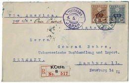 1926, Registered Cover 6 And 10 S. , Latin Cancel " KOBE ", A5838 - Briefe U. Dokumente