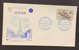 P) 1959 FRANCE, THE 10TH ANNIVERSARY OF OTAN STAMP, FDC, COVER OF ANNIVERSARY OF OTAN 1949-1959, EIFFEL TOWER, XF - Other & Unclassified