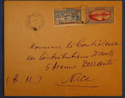 F4 GUADELOUPE BELLE LETTRE 1931 GRAND BOURG PETIT BUREAU POUR NICE FRANCE +LE 55C VOIR TIMBRE AU VERSO - Brieven En Documenten