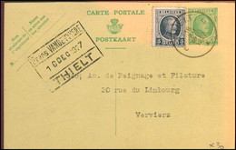 Postkaart : Van Thielt Naar Verviers - Cartes Postales [1909-34]